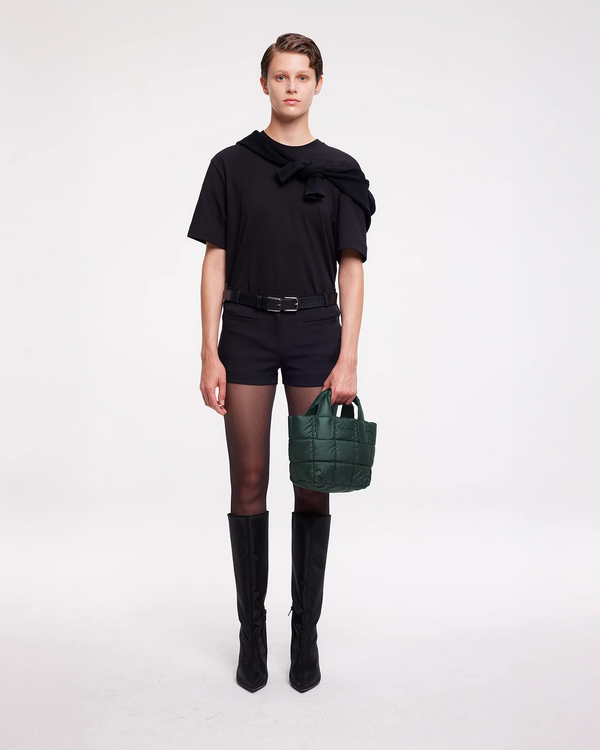Woman holding Porter Tote Bag Mini in Bottle Green 