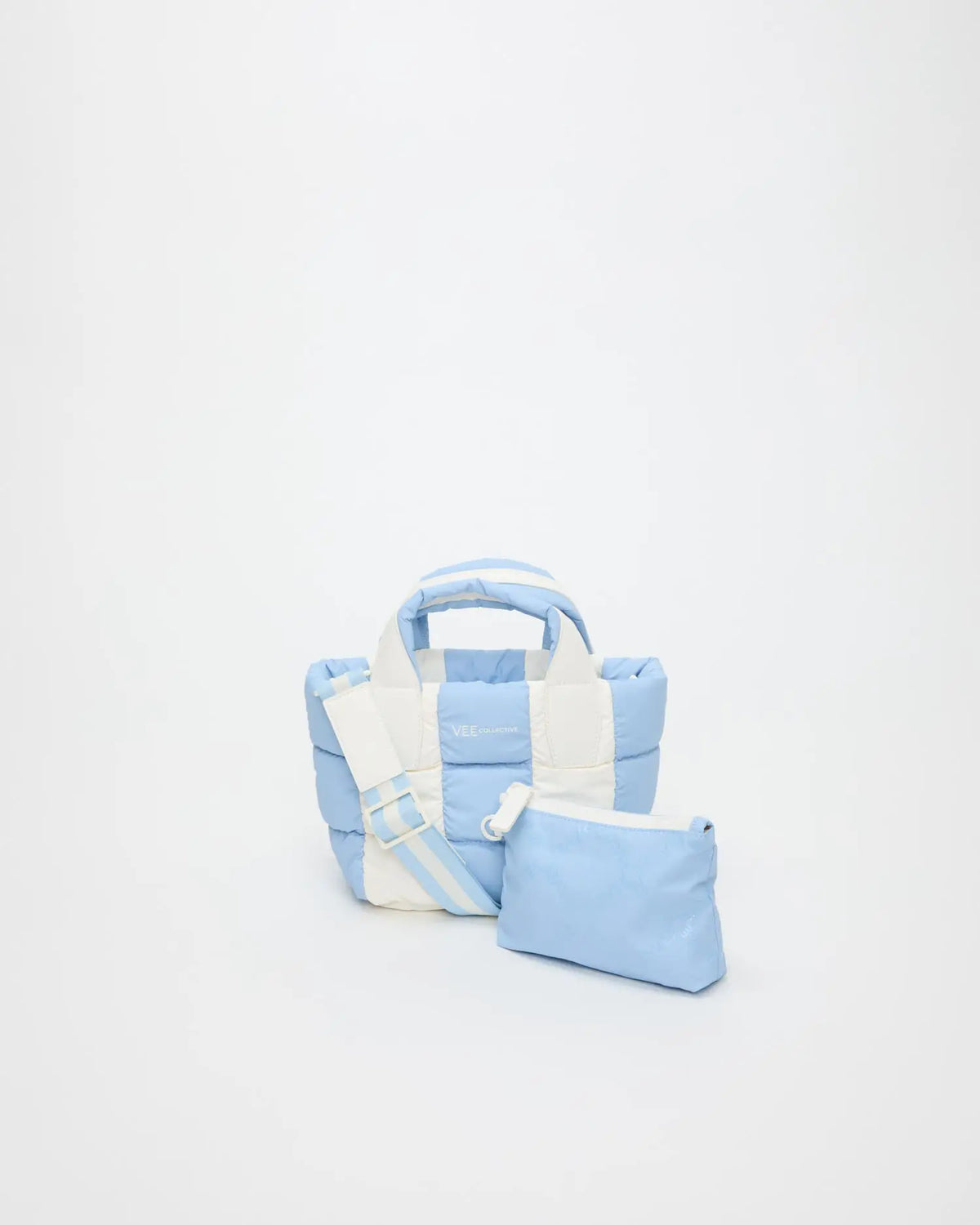 Porter Tote Mini Cerulean Marshmallow Stripes