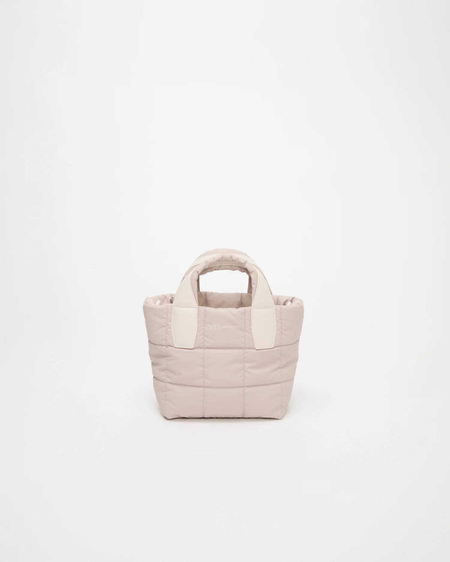 Front view of the Porter Tote Bag Mini in Soft Taupe by Vee Collective.