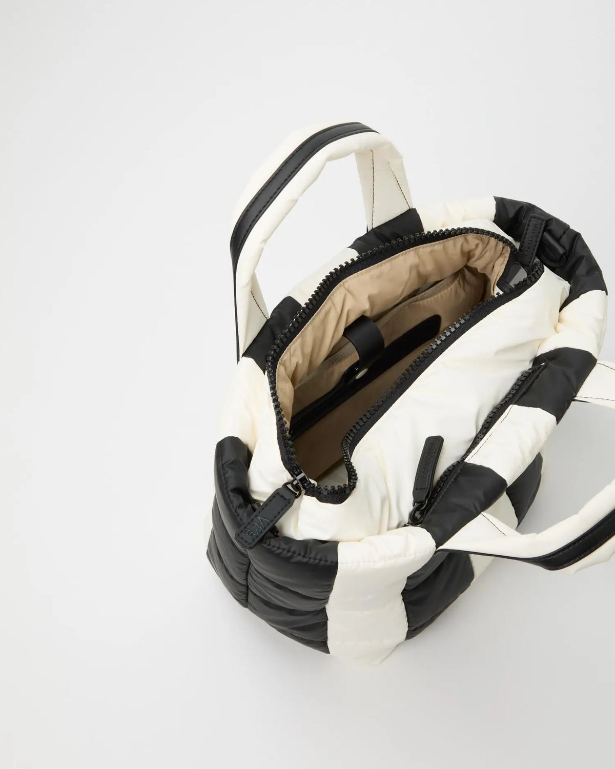 Porter Tote Small Black Marshmallow Stripes