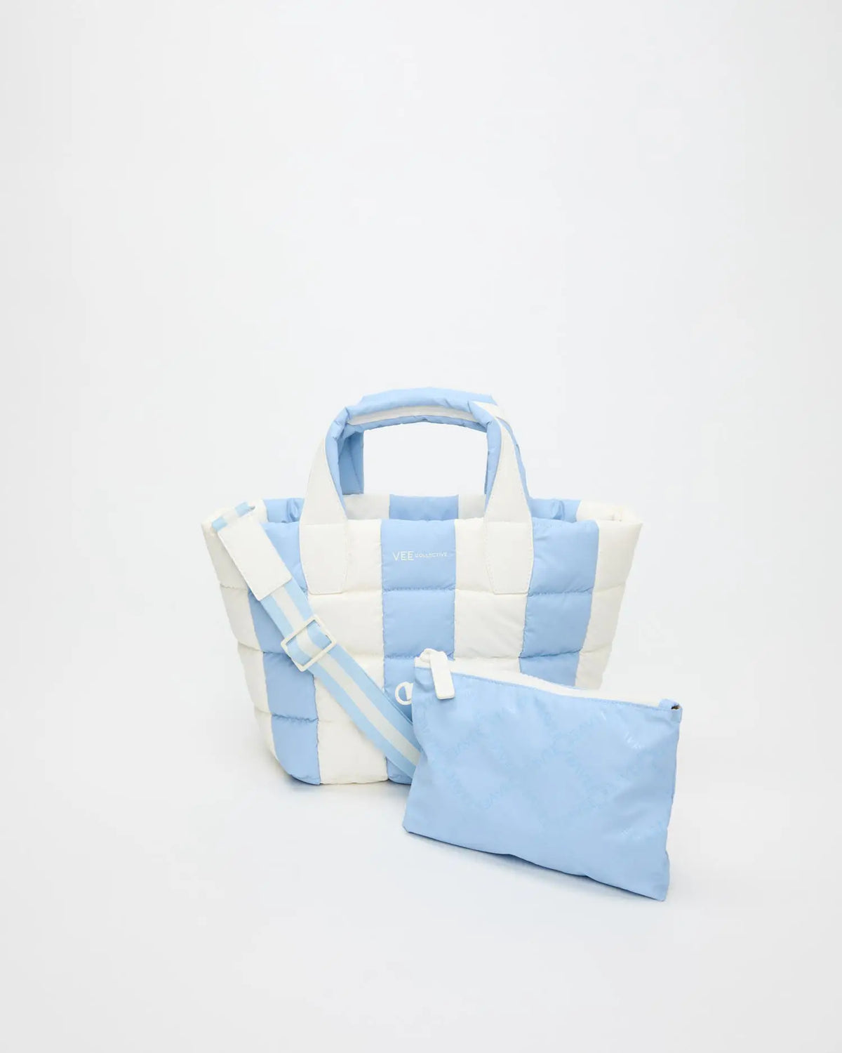 Porter Tote Small Cerulean Marshmallow Stripes