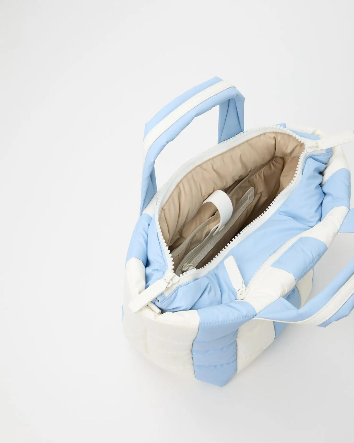 Porter Tote Small Cerulean Marshmallow Stripes