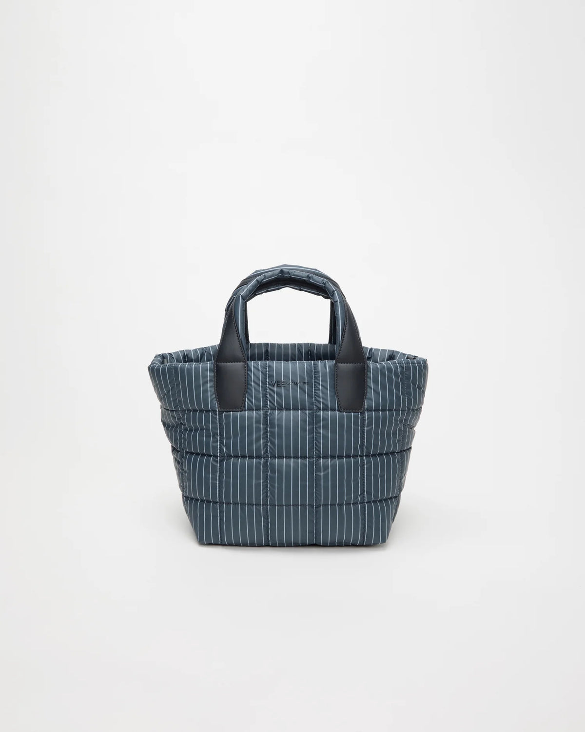 Front view of the Porter Tote Bag Small in Pinstripe by Vee Collective.