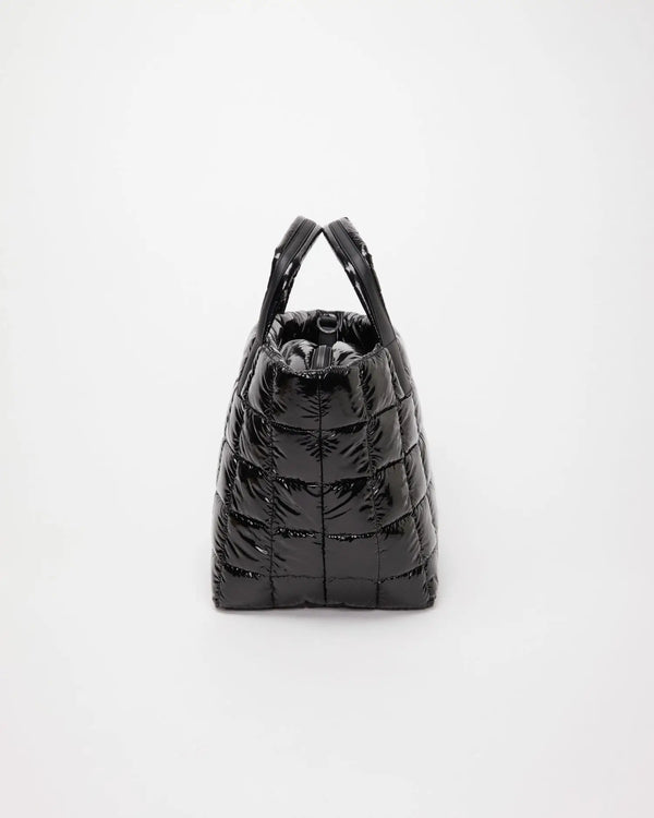 Porter Tote Medium Black Vinyl - VEE COLLECTIVE