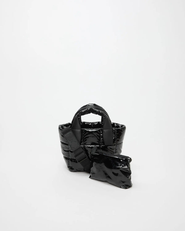 Porter Tote Mini Black Vinyl - VEE COLLECTIVE