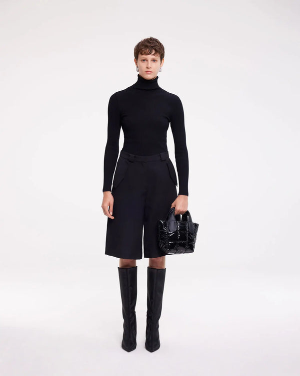 Porter Tote Mini Black Vinyl - VEE COLLECTIVE