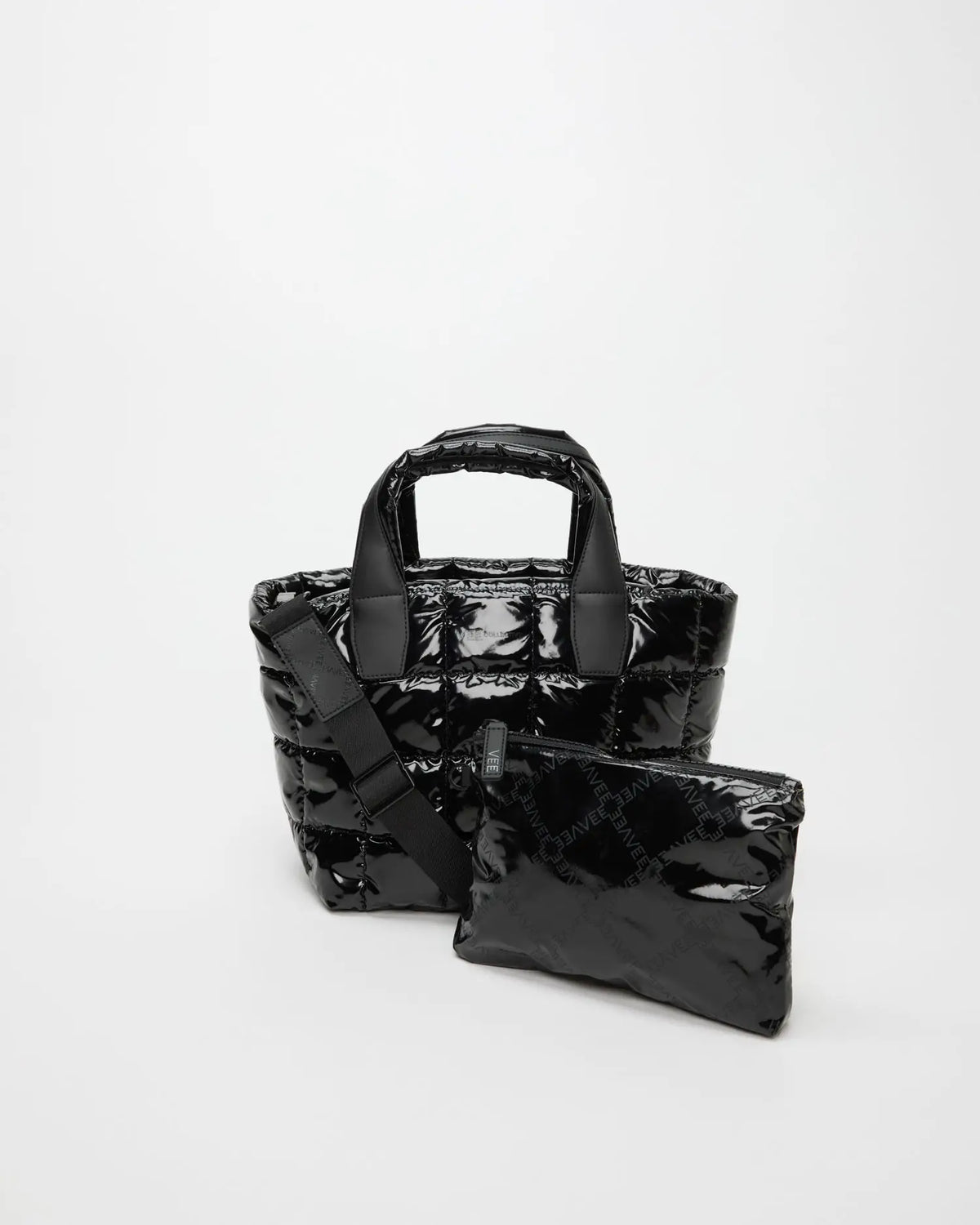 Porter Tote Small Black Vinyl - VEE COLLECTIVE