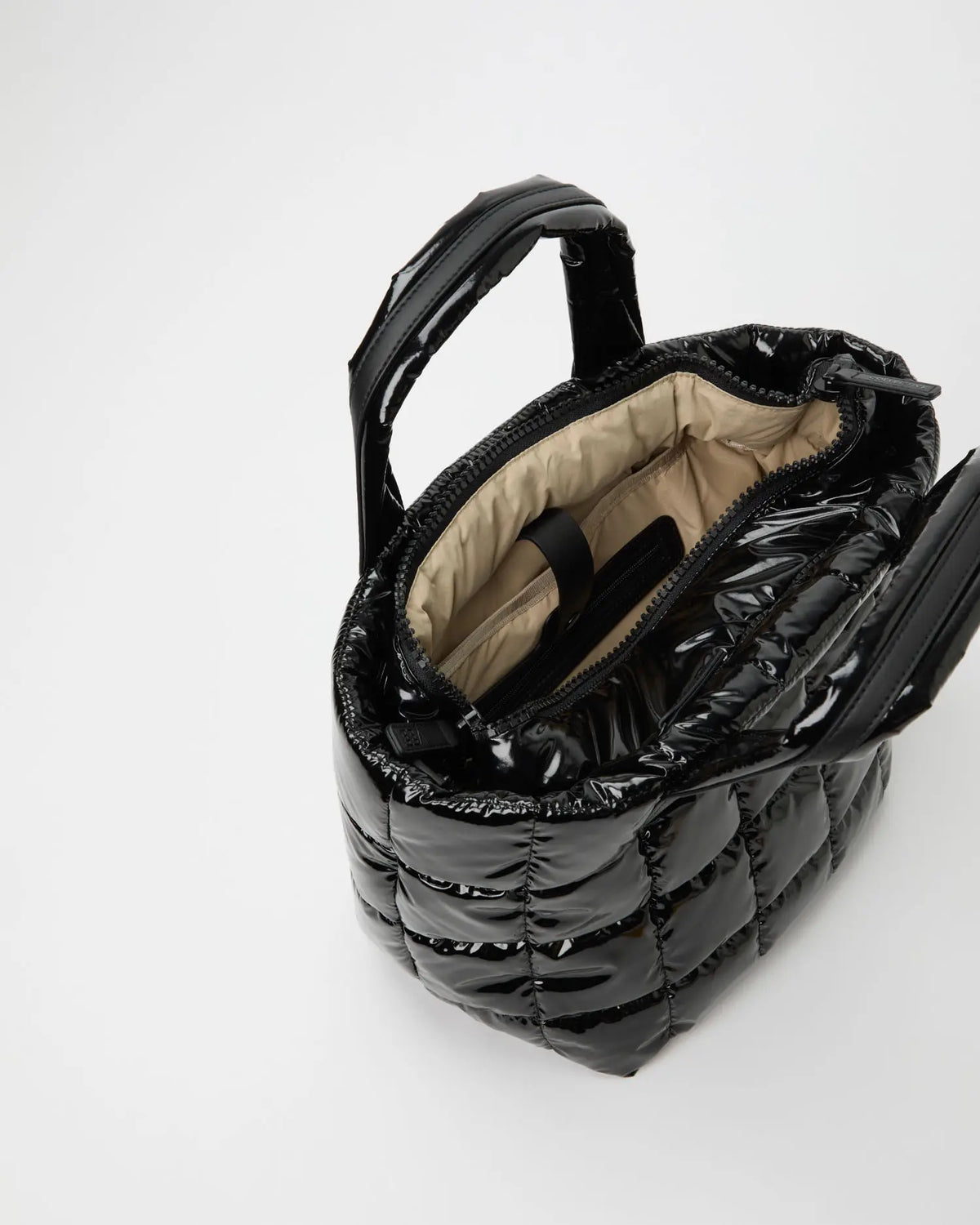 Porter Tote Small Black Vinyl - VEE COLLECTIVE