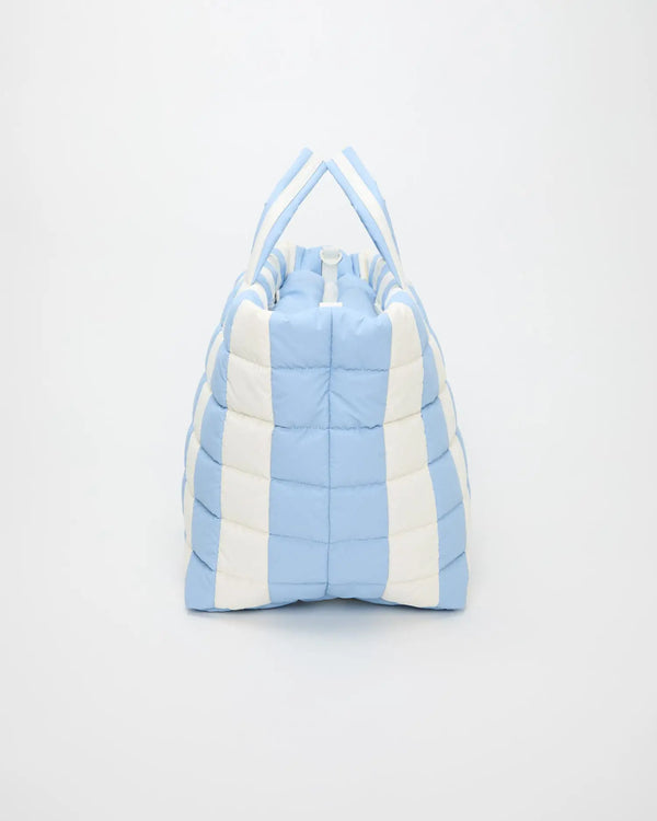 Porter Weekender Cerulean - Marshmallow Stripes by VEE COLLECTIVE