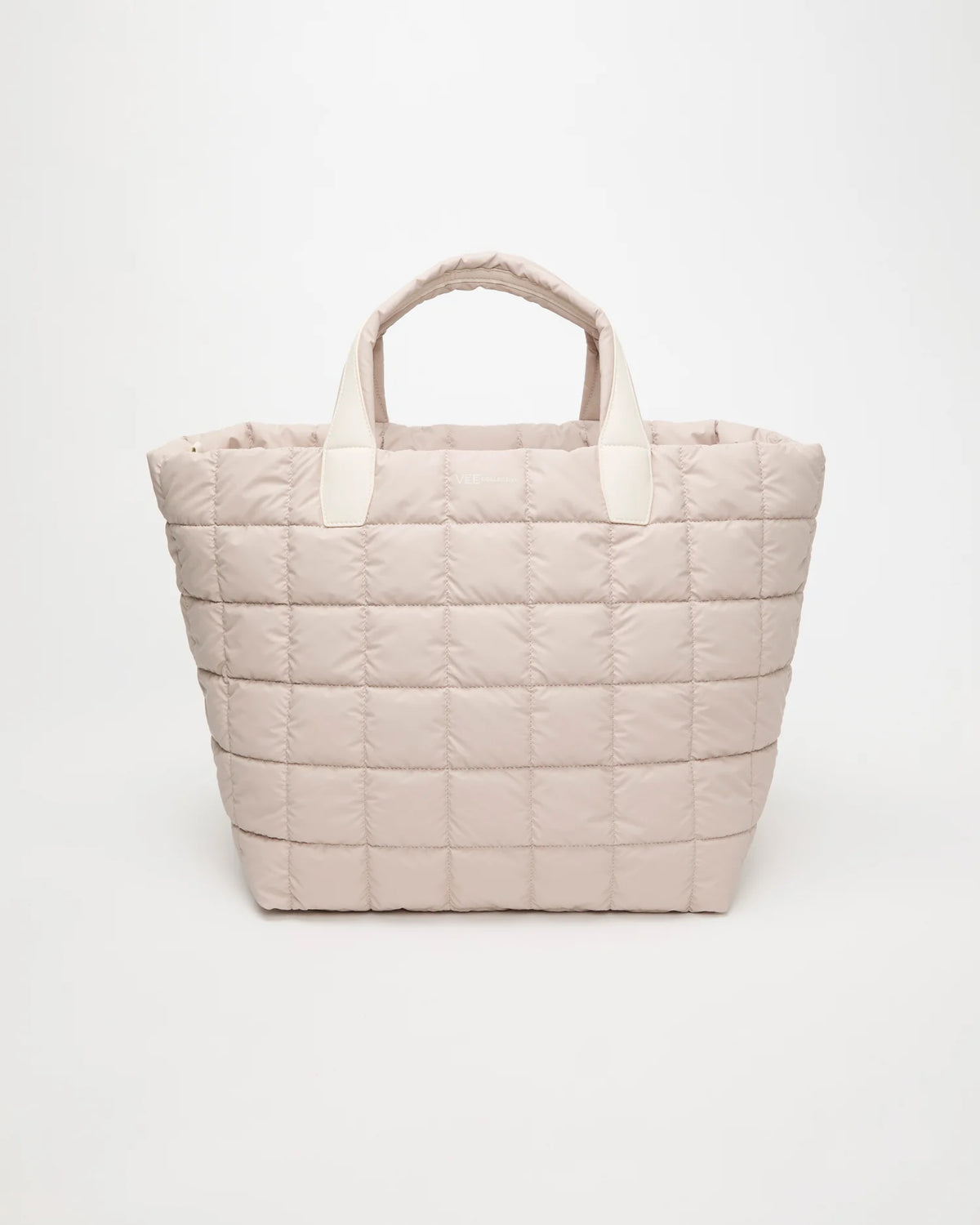 Front view of the Porter Weekender Tote Bag  in Soft Taupe by Vee Collective.