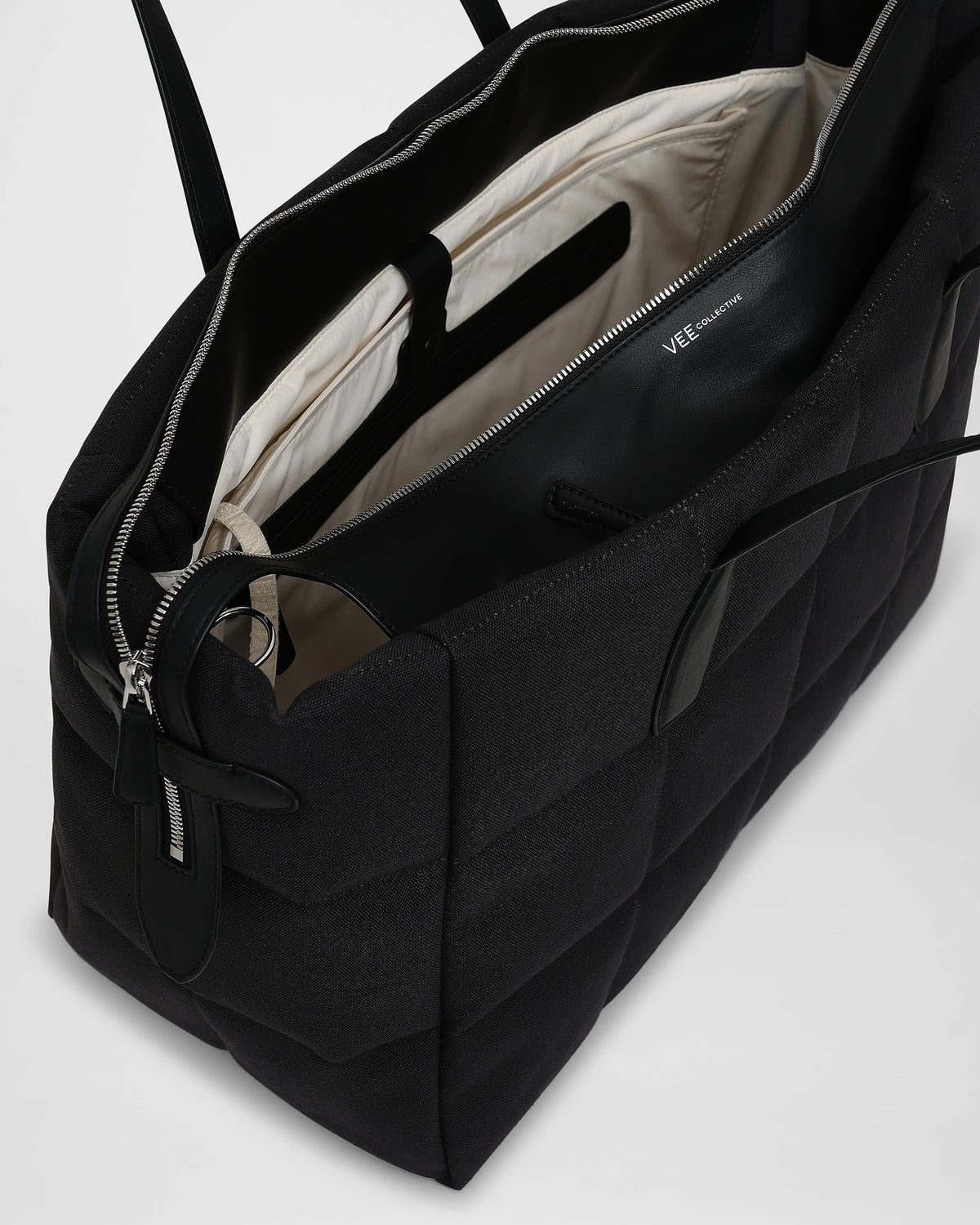 Tela Tote Large Black Canvas