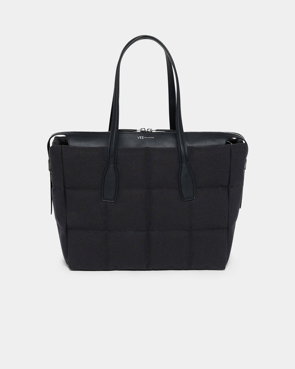 Tela Tote Medium Black Canvas