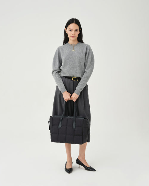 Tela Tote Medium Black Canvas