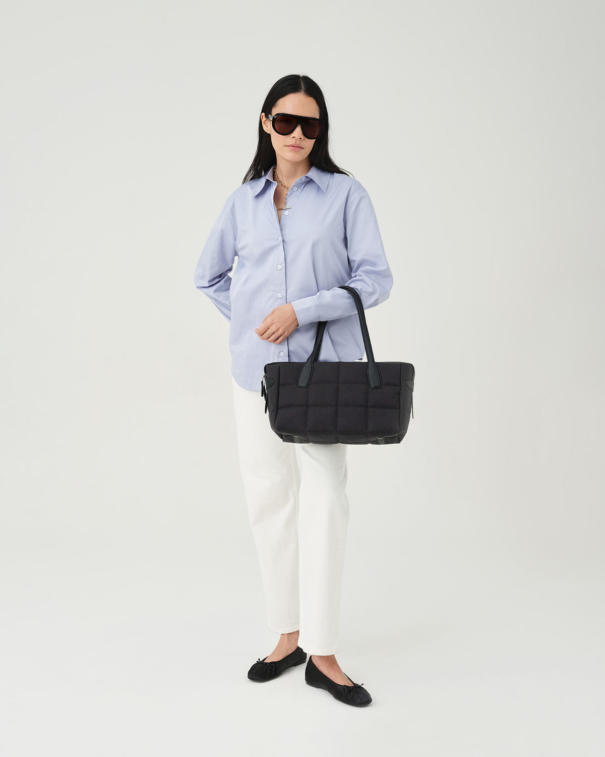Tela Tote Small Black Canvas