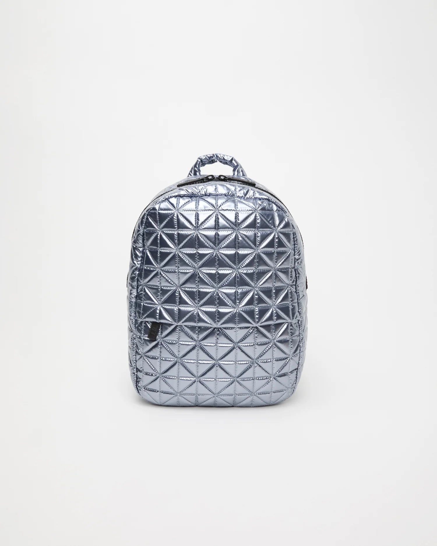 Front view of the Vee Backpack in Icy Silver by Vee Collective.