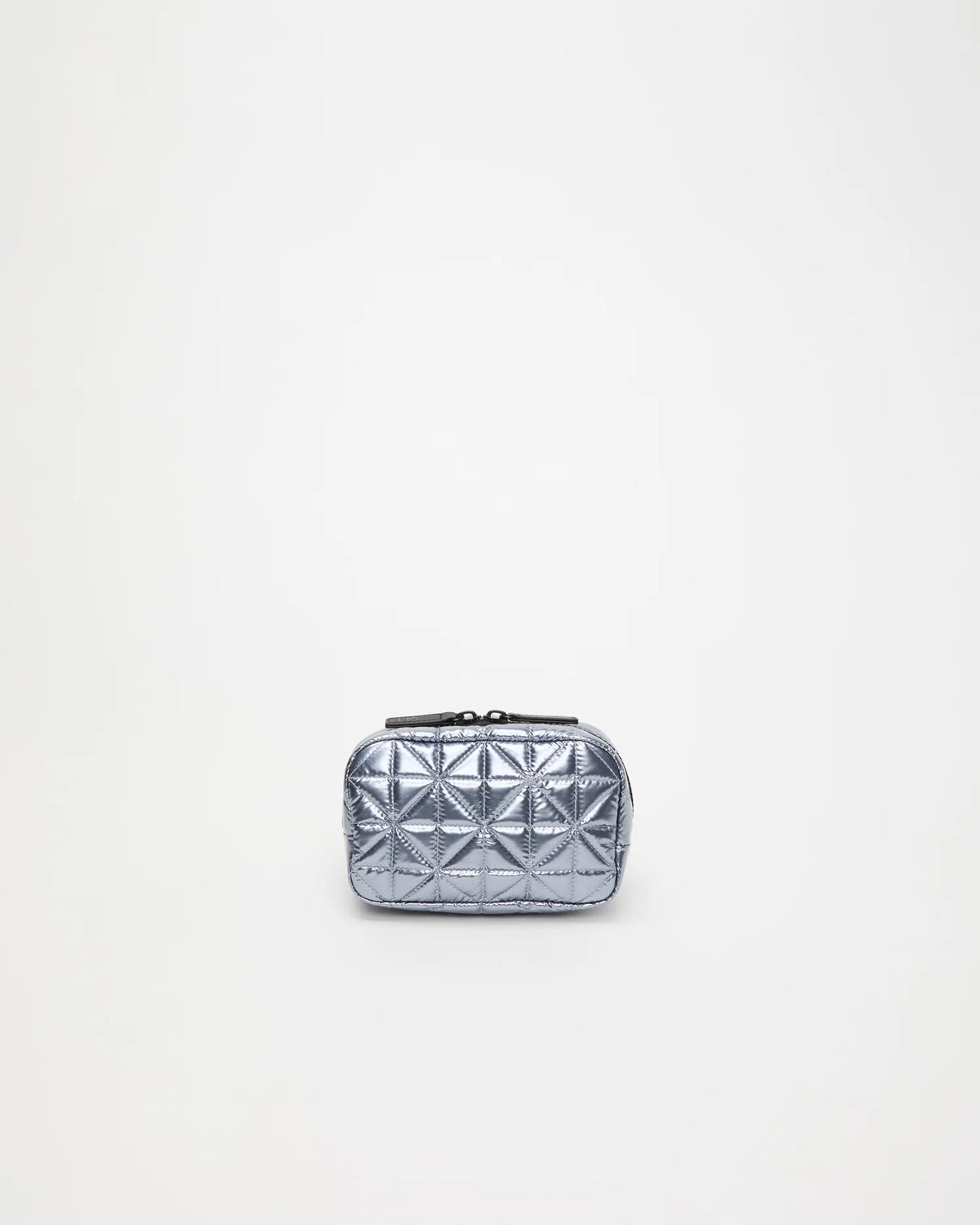 Front view of the Vee Belt Bag in Icy Silver by Vee Collective.
