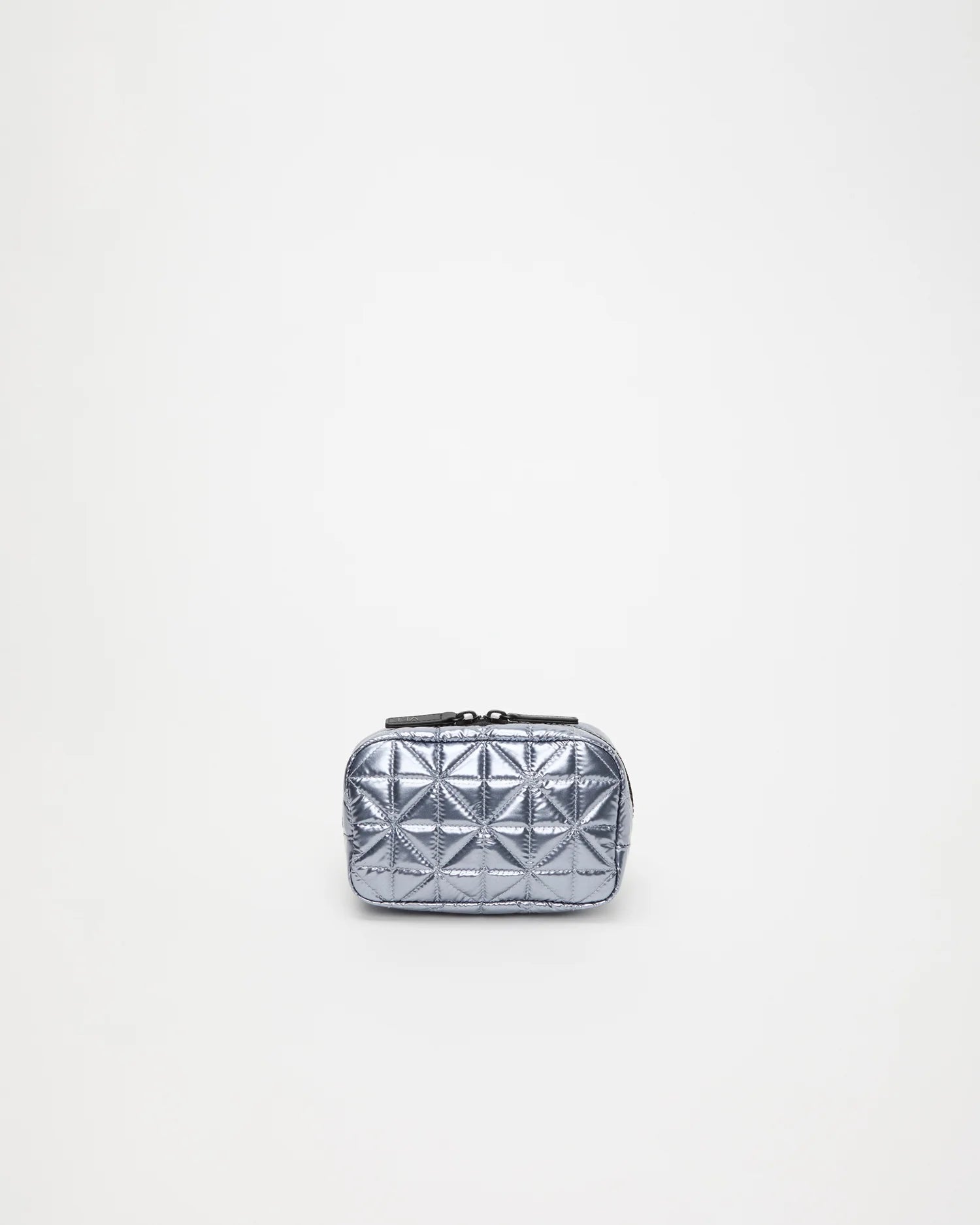 Front view of the Vee Belt Bag in Icy Silver by Vee Collective.