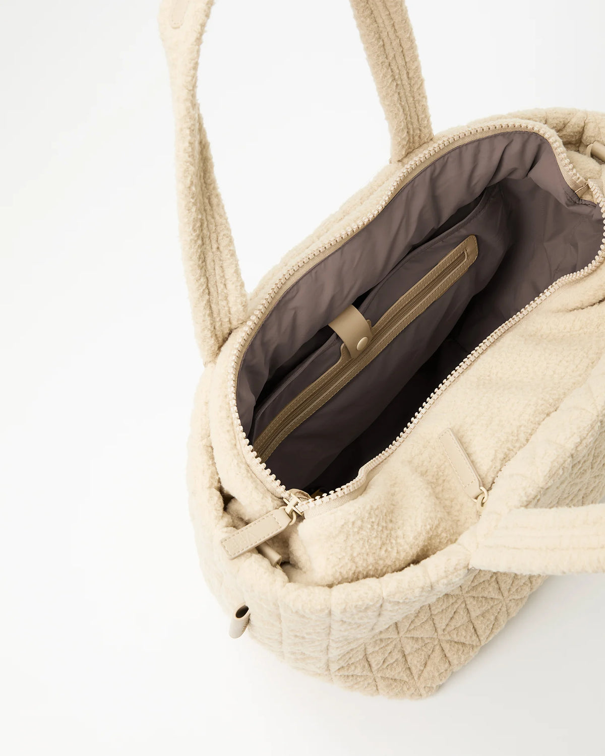 Vee Tote Medium Cream Sherpa by VEE COLLECTIVE