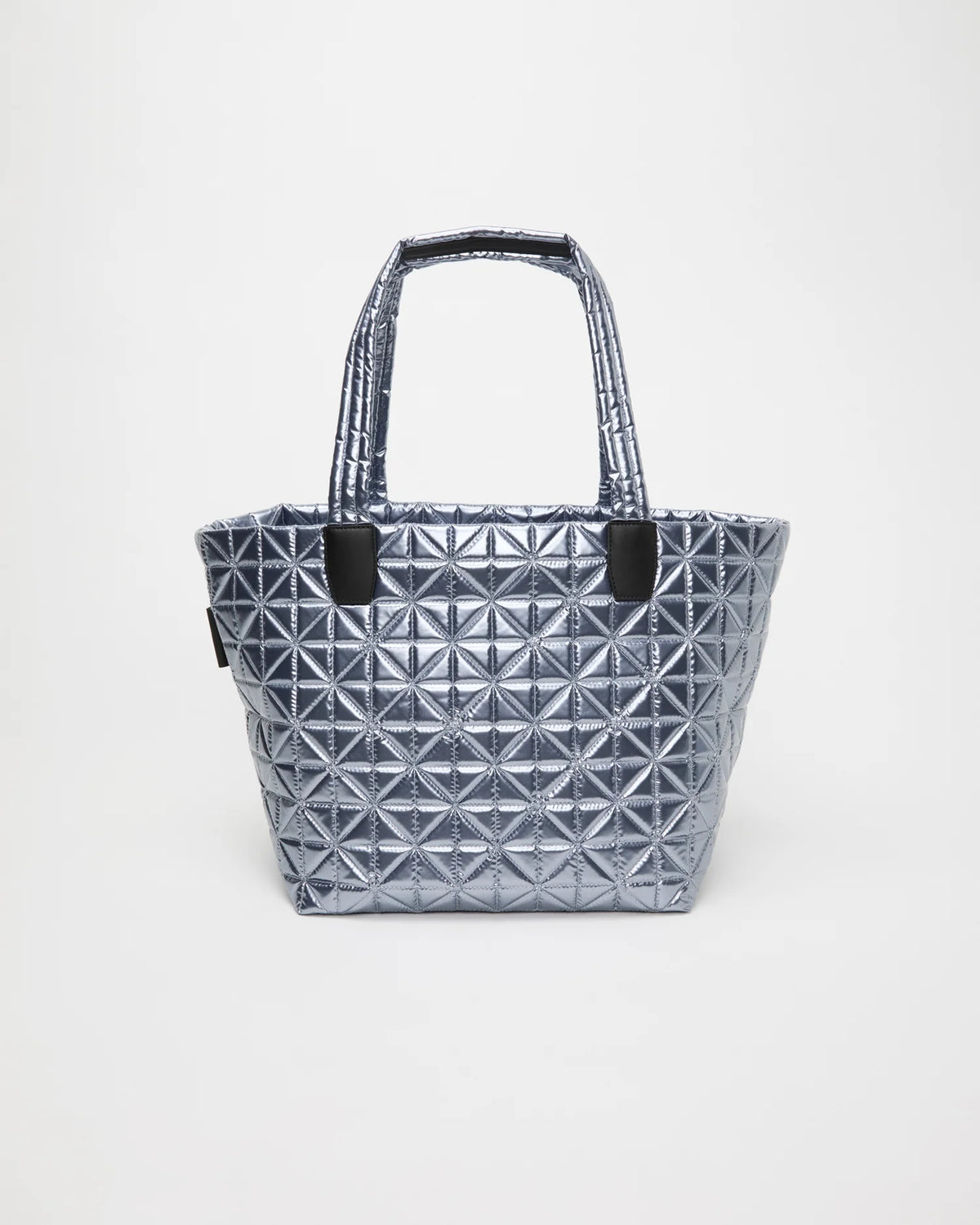 Front view of the Vee Tote Bag Medium in Icy Silver by Vee Collective.