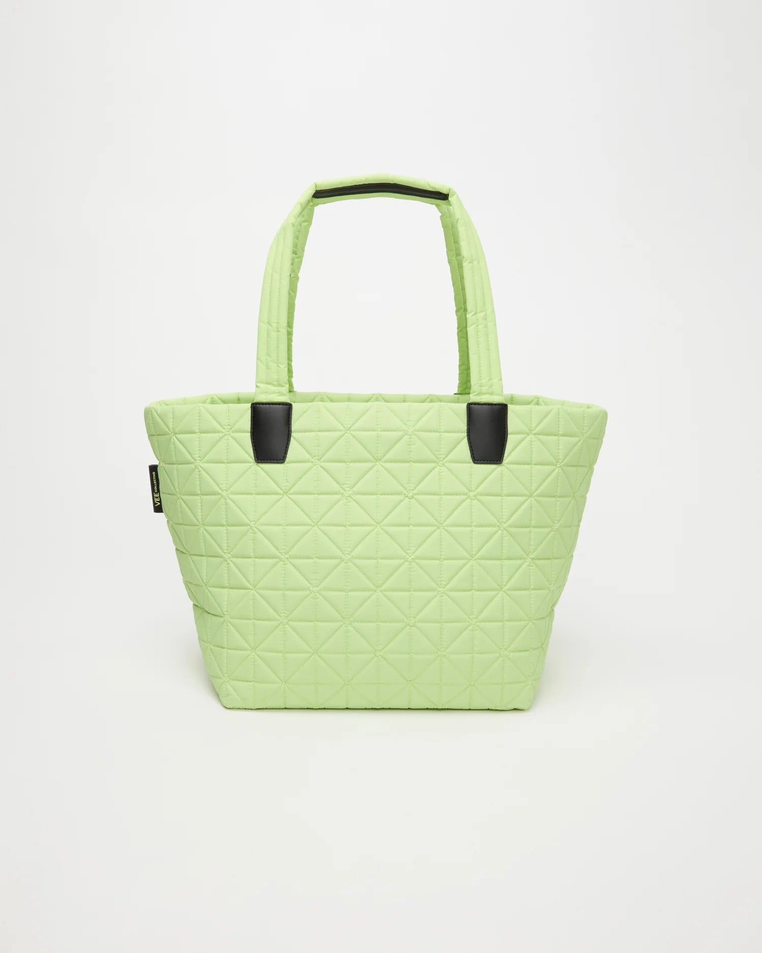 Front view of the Vee Tote Bag Medium in Limelight by Vee Collective.