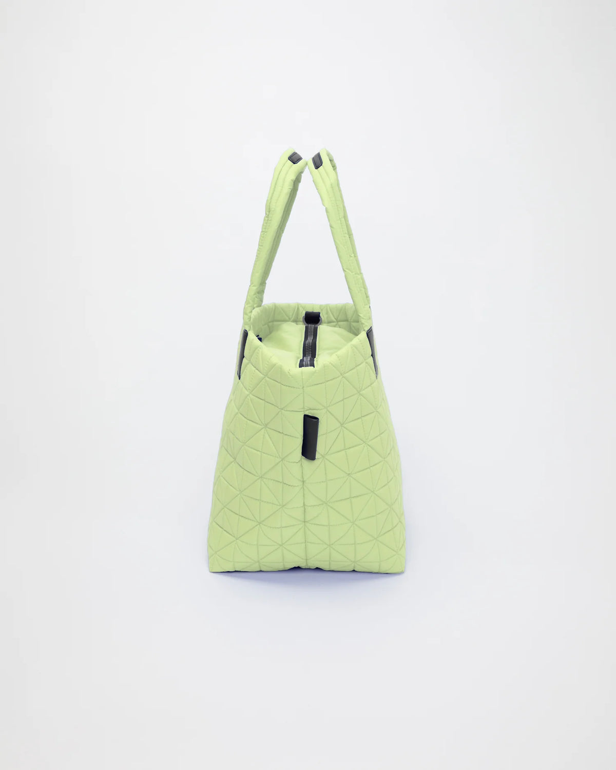 Side view product image of the Vee Medium Tote Bag in Limelight by Vee Collective.