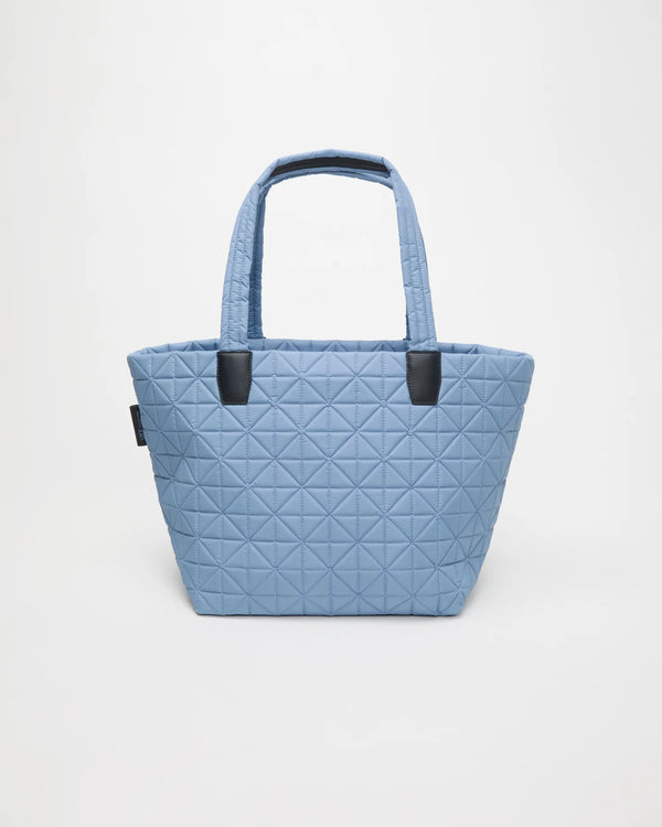 Front view of the Vee Tote Bag Medium in Pigeon Blue by Vee Collective.
