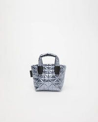 Front view of the Vee Tote Bag Mini in Icy Silver by Vee Collective.