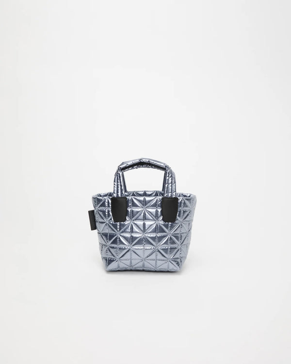 Front view of the Vee Tote Bag Mini in Icy Silver by Vee Collective.