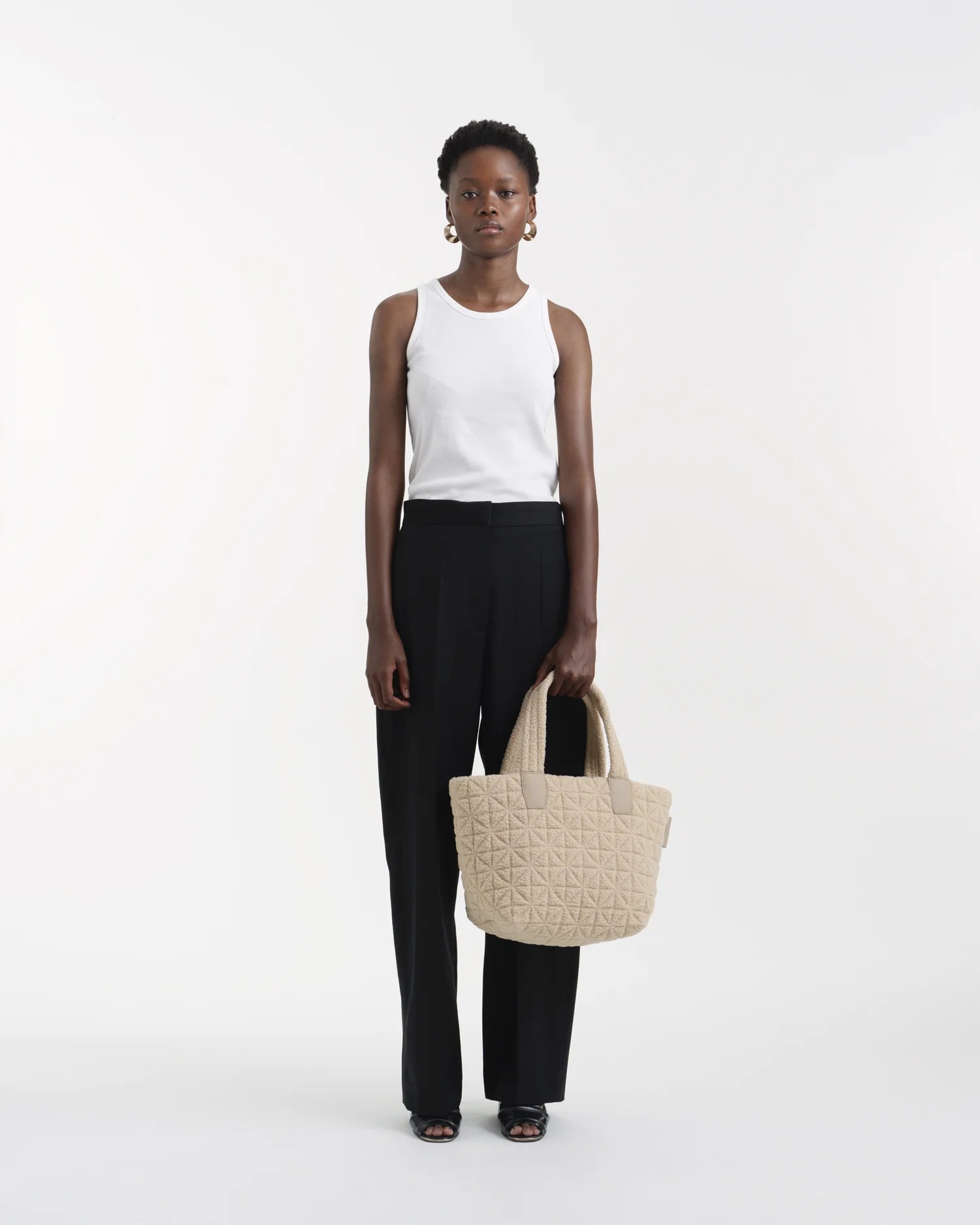 Vee Tote Small Cream Sherpa by VEE COLLECTIVE