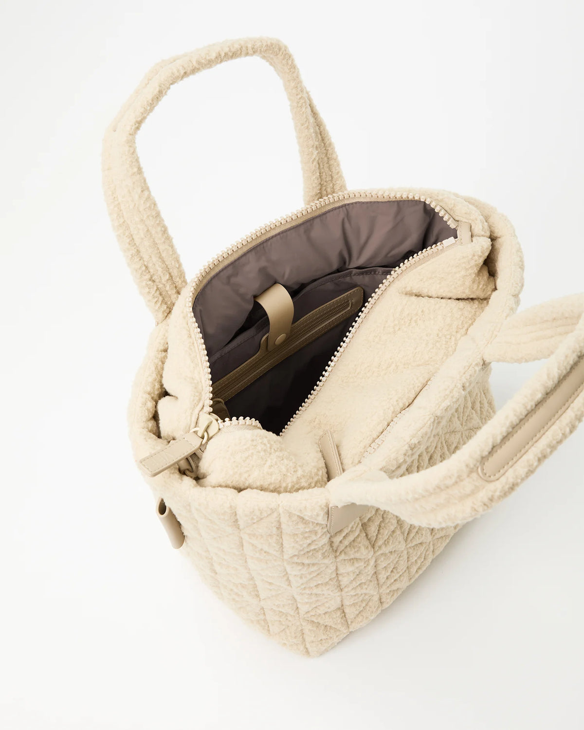 Vee Tote Small Cream Sherpa by VEE COLLECTIVE