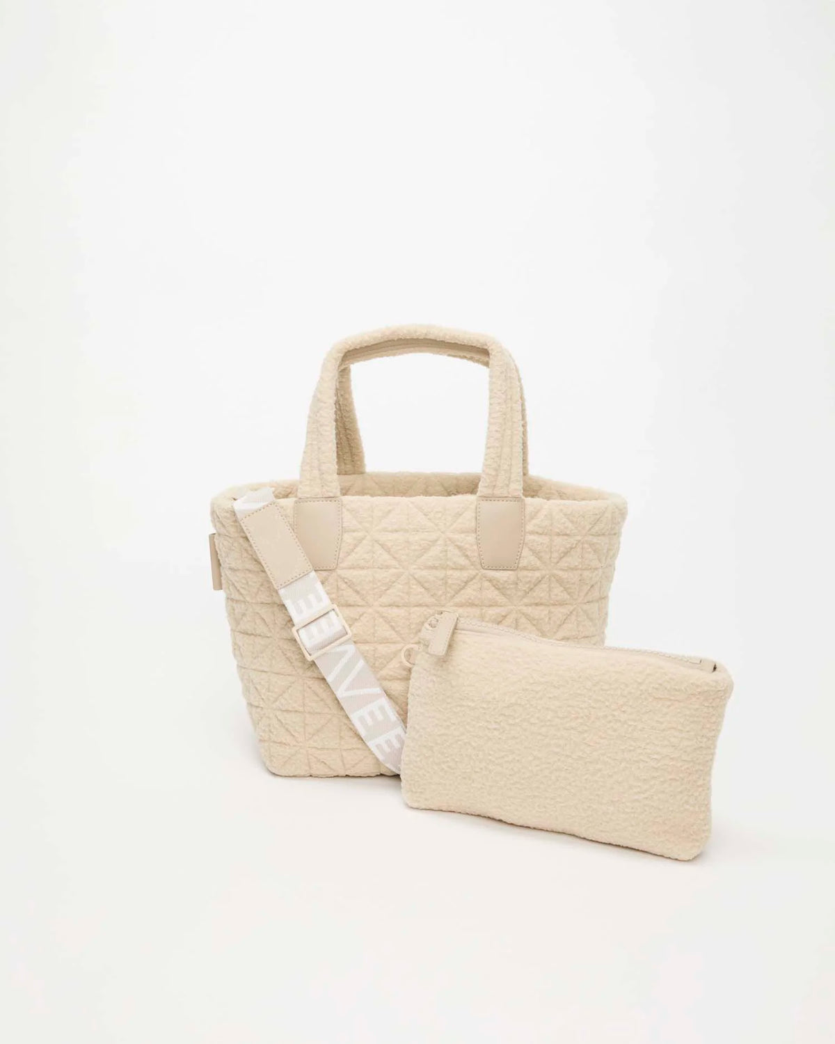 Vee Tote Small Cream Sherpa by VEE COLLECTIVE