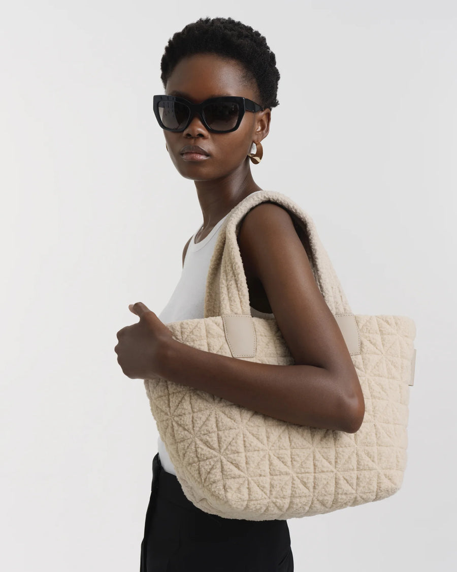 Vee Tote Small Cream Sherpa by VEE COLLECTIVE