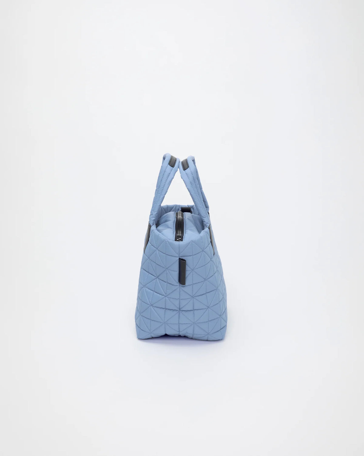 Side view product image of the Vee Tote Bag Small in Pigeon Blue by Vee Collective.