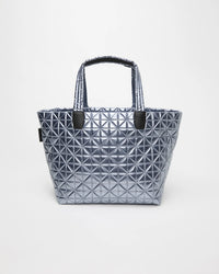 Front view of the Vee Weekender Bag  in Icy Silver by Vee Collective.