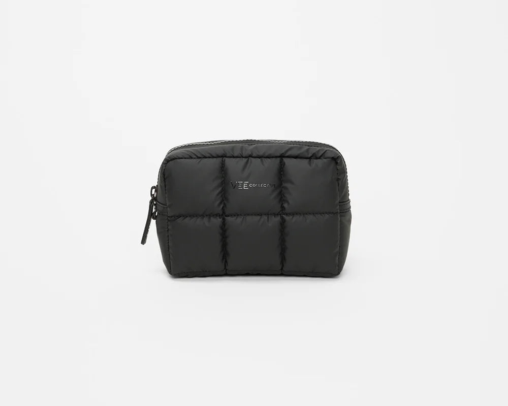 Product photo of the Porter Cosmetics Pouch in matt black, shown from the front.